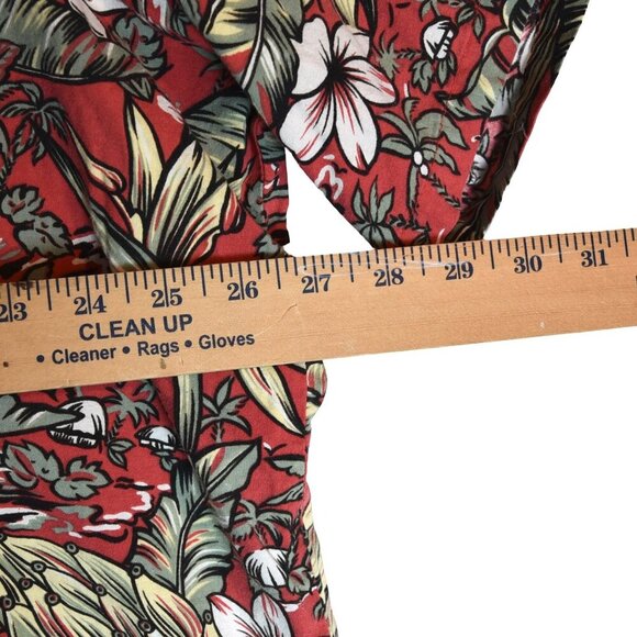 Hilo Hattie Hawaiian Shirt Red Tropical Floral Made in Hawaii Sz 3XL Aloha Camp - Picture 7 of 7